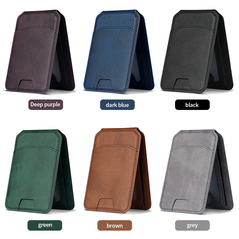 MagSafe Magnetic Leather Wallet Case — iPhone 16/15/14/13 Card Holder Cover
