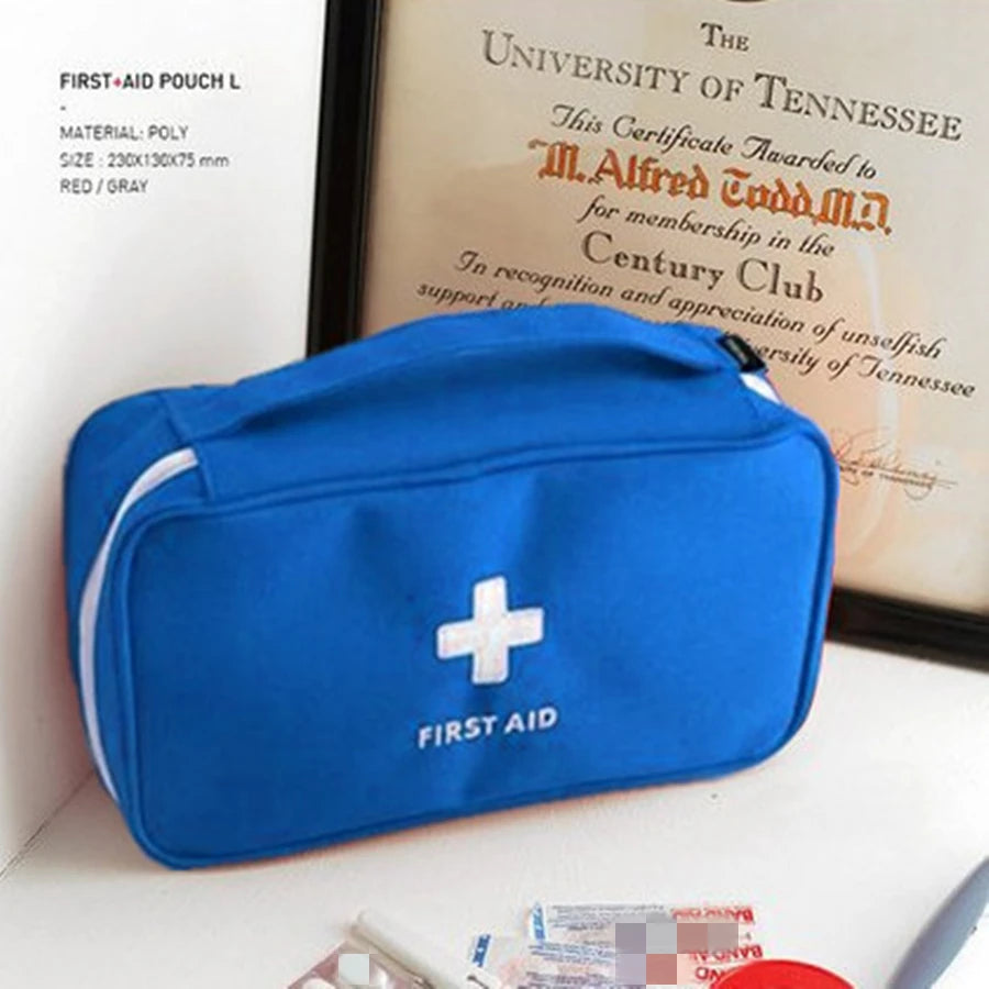Portable First Aid Kit Bag — Oxford Travel Emergency Medical Storage Case