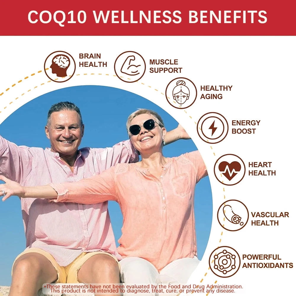 CoQ10 100mg Softgels — Heart Health, Energy & Antioxidant Supplement