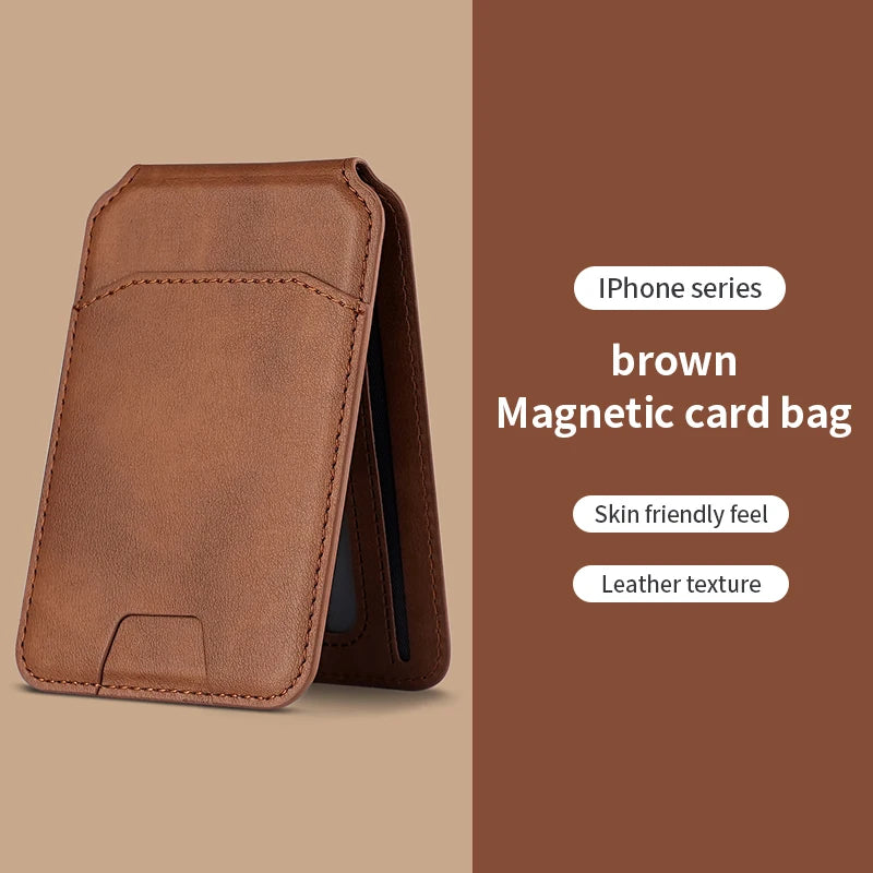 MagSafe Magnetic Leather Wallet Case — iPhone 16/15/14/13 Card Holder Cover