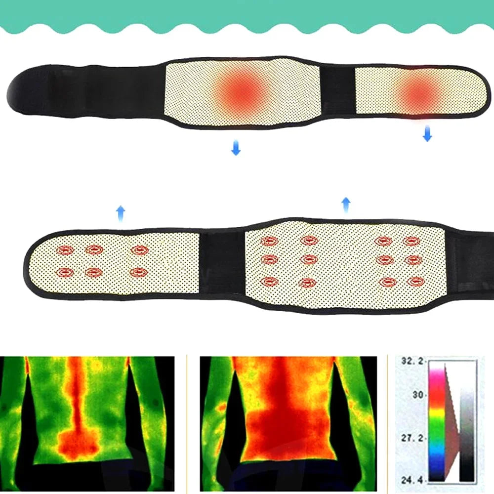 Adjustable Magnetic Therapy Back Support Belt — Lumbar Brace (M–4XL)