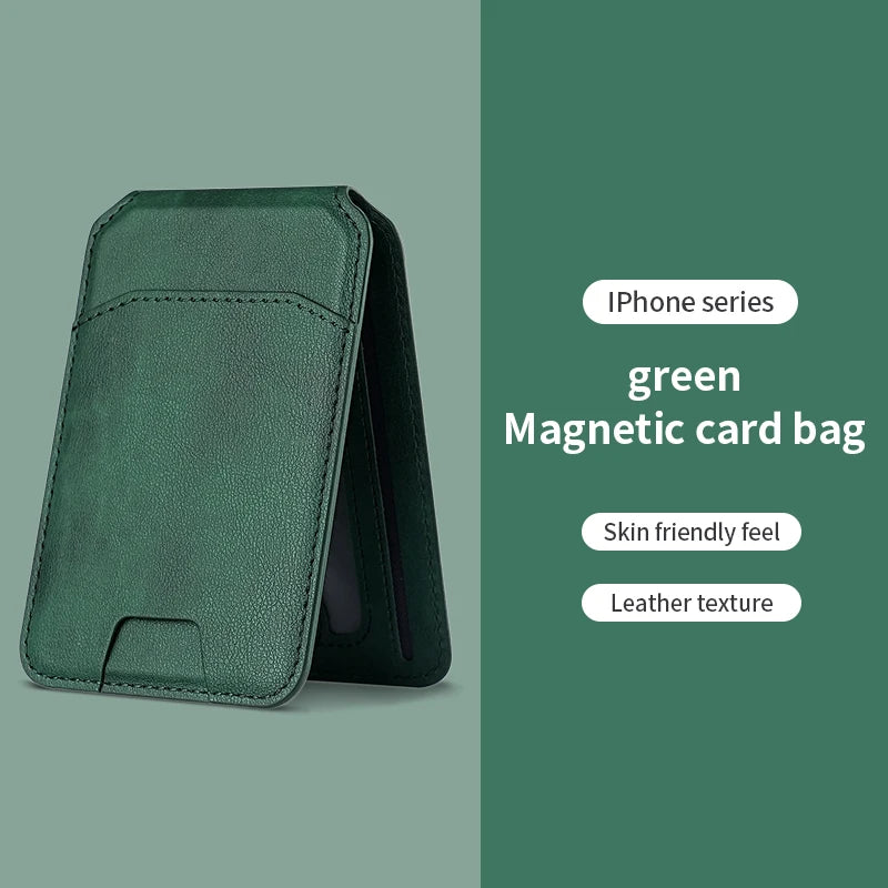 MagSafe Magnetic Leather Wallet Case — iPhone 16/15/14/13 Card Holder Cover
