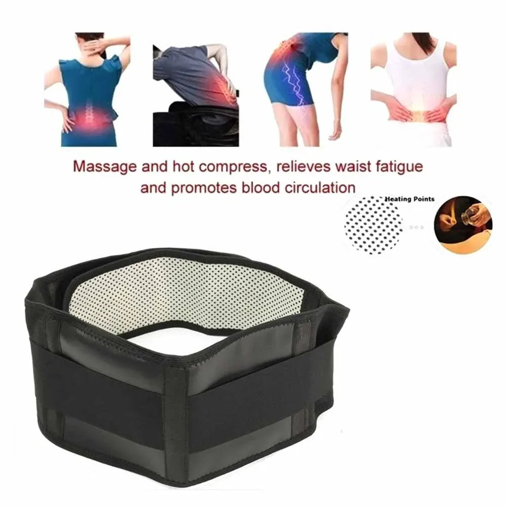 Adjustable Magnetic Therapy Back Support Belt — Lumbar Brace (M–4XL)