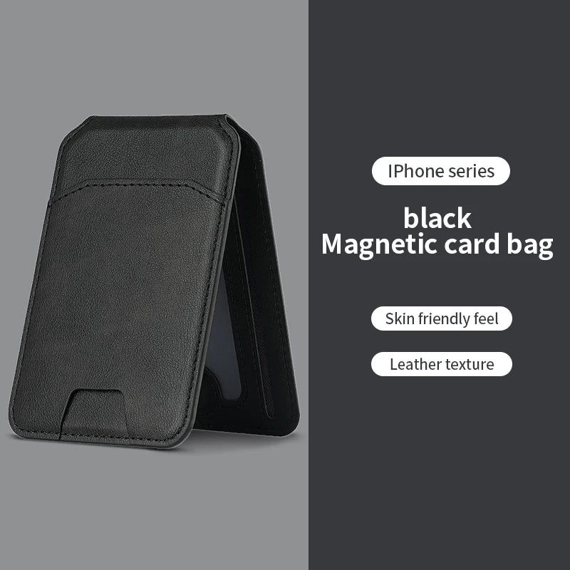 MagSafe Magnetic Leather Wallet Case — iPhone 16/15/14/13 Card Holder Cover