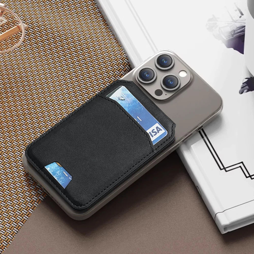 MagSafe Magnetic Leather Wallet Case — iPhone 16/15/14/13 Card Holder Cover