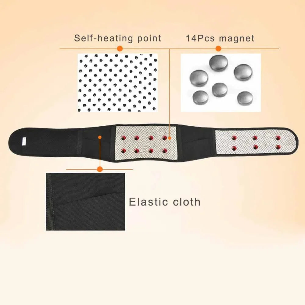 Adjustable Magnetic Therapy Back Support Belt — Lumbar Brace (M–4XL)
