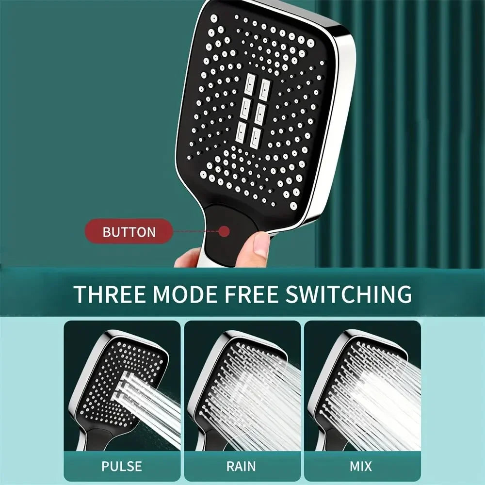 3-Mode Adjustable Shower Head — High Pressure Rainfall Showerhead