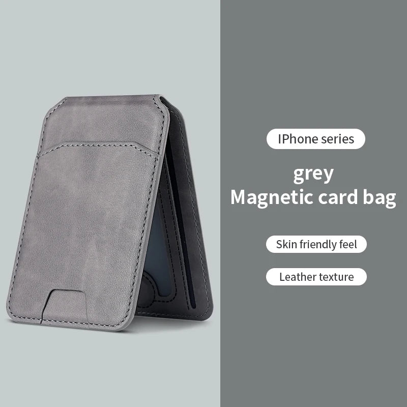 MagSafe Magnetic Leather Wallet Case — iPhone 16/15/14/13 Card Holder Cover
